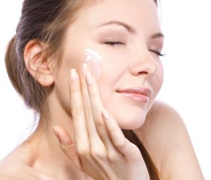 face cream application